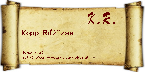 Kopp Rózsa névjegykártya