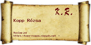 Kopp Rózsa névjegykártya